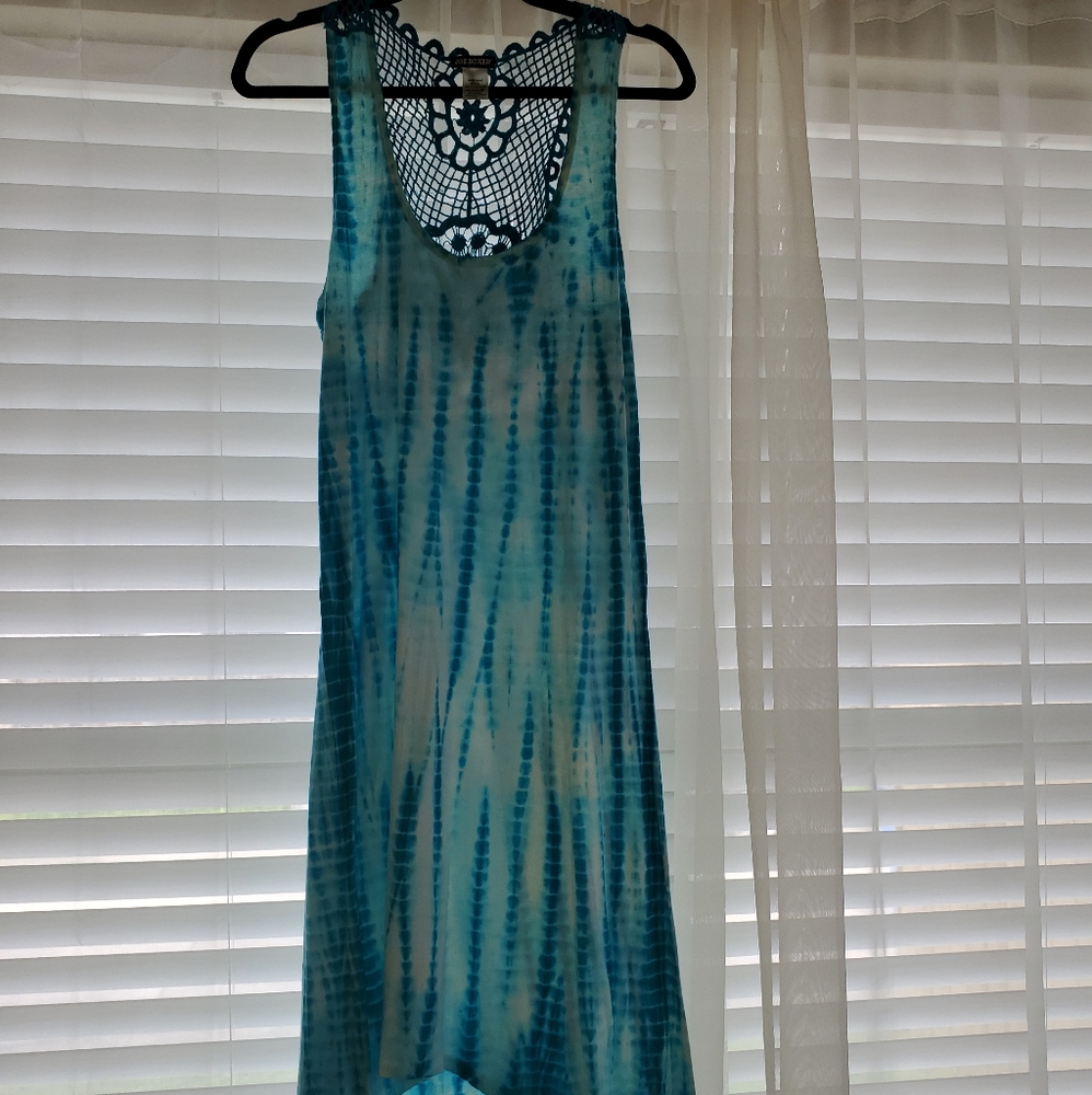 Blue tye dye high-low dress maxi dress